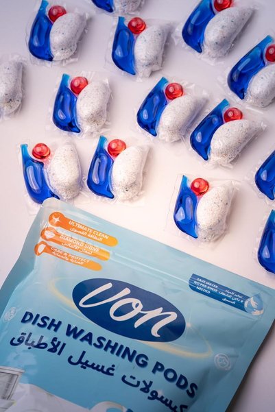 VON 10-Pack Dishwasher Detergent Pods with Lemon Fragrance - Food Residue Removal, Spot-Free Sparkling Shine Dishwasher Cleaner - Deep Cleaning Power, Easy & Mess-Free Organic Dishwashing Liquid