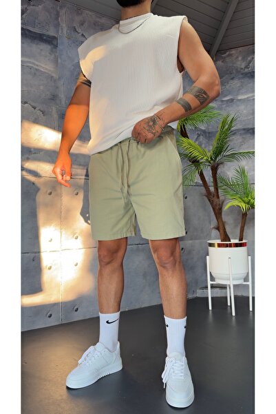 PEERLESS STORE Yıkamalı Gabardin Kumaş Şort
