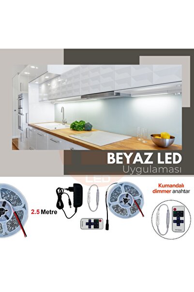 AmberLED 2.5 Metre Şerit LED Tak Çalıştır Hazır Set Kumandalı Dimmer ve Adapt...
