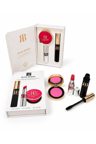 ROSE BERRYY Rose Berry All-In-One Lip Cheek Eye Makeup Combination Set 3 in 1...