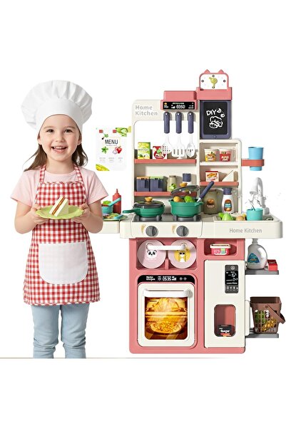 Baby Planet 46-Piece Kids Kitchen Play Set with Lights, Sounds, Water Sink, a...