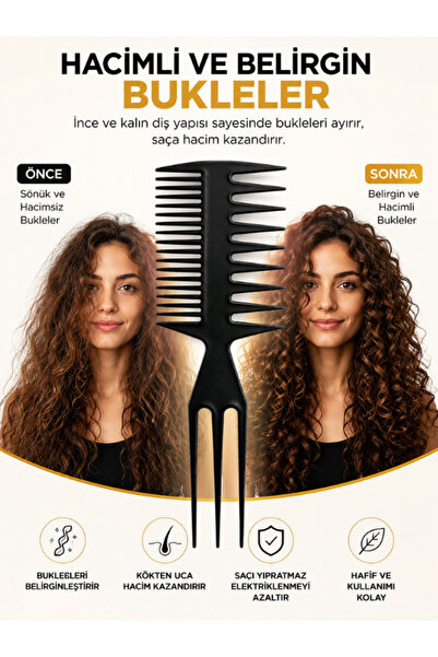 SheMask Mucizevi Tarak Wax Tarak Bukle Tarağı Kıvırcık Saç Tarağı Saç Şekille...