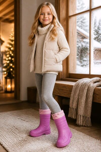 Monalisa Home Pink Size 34-35 Luxurious and Stylish Waterproof Girls' Boots