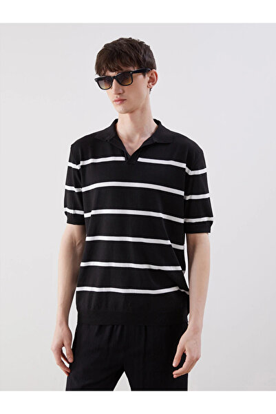 LC Waikiki Black Polo Neck Men's Knitwear T-Shirt