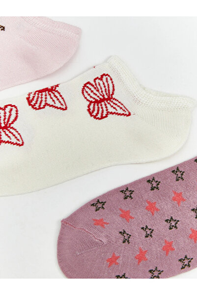 LC Waikiki Mixed Patterned Women's Sneaker Socks 3-Piece
