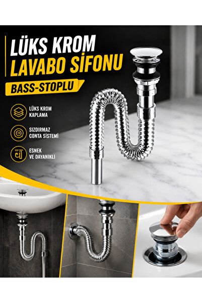 DMAX LÜKS KROM LAVABO SIFONU