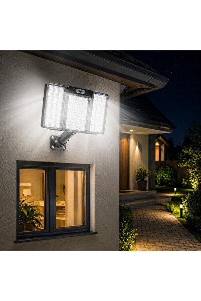 Vivendo Lampa solara LED 560 SMD cu 3 panouri, senzor miscare si telecomanda