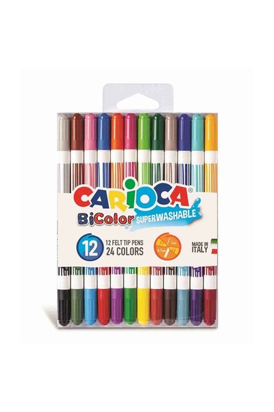 Z Store Set de creioane colorate Carioca cu două capete – 12 bucăți, 24 culor...