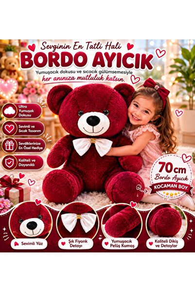 elite by seba 70 cm Cute Claret Red Teddy Bear