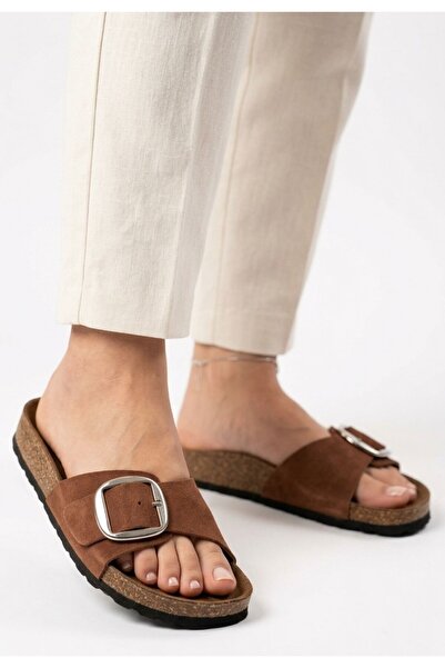 ALFA AKSESUAR 03 Zooy Tan Nubuck Slippers