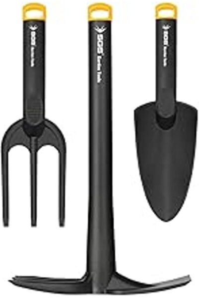 Sgs Gard Tools 3 Parça Plastik Bahçe Seti, Kazma Kürek Tırmık, Siyah Sarı, Sgs3120 Model, 90Cm Uzluk