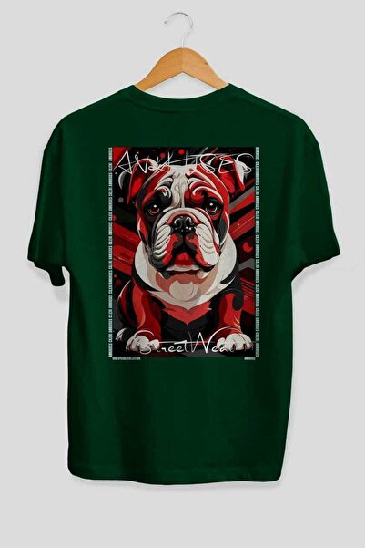 Ankhises Tricou verde supradimensionat cu imprimeu câinele "For Dog's Sake 22...
