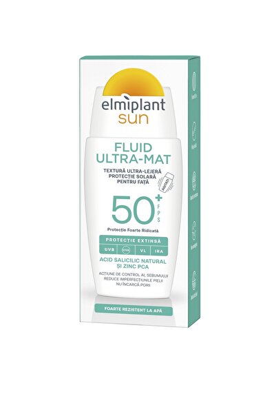 ELMIPLANT Sun Fluid UV Ultra-mat de protectie solara pentru fata cu textura u...