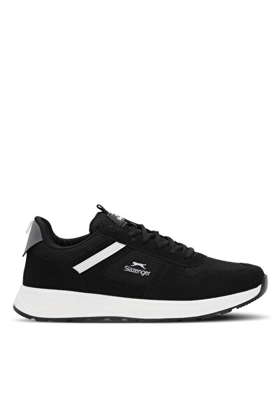 Slazenger Comfortable Lace-Up Running Shoes Black and White Men's Sports Shoes