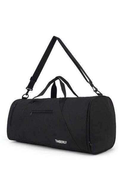 Timberly Barrel Duffel Bag with Shoe Compartment and Side Mesh Pocket, Sports...