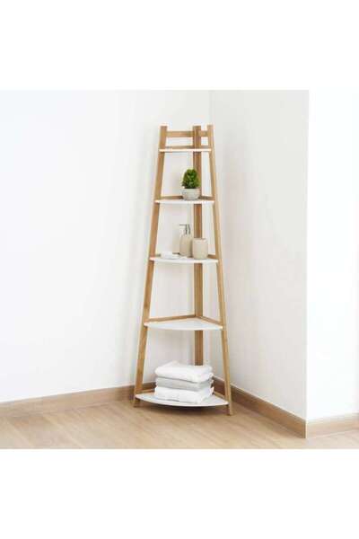 PAN HOME Viola 5-tier Wooden Shelf 39x39x156cm - Natural