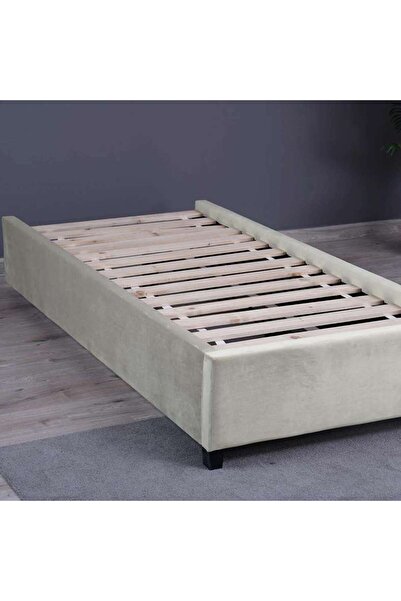 PAN HOME قاعدة سرير جاليا مخملية بيضاء 90×200 سم