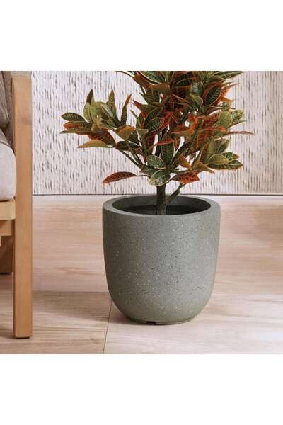 PAN HOME Bianca Polyresin Planter 34x34x33cm- Grey
