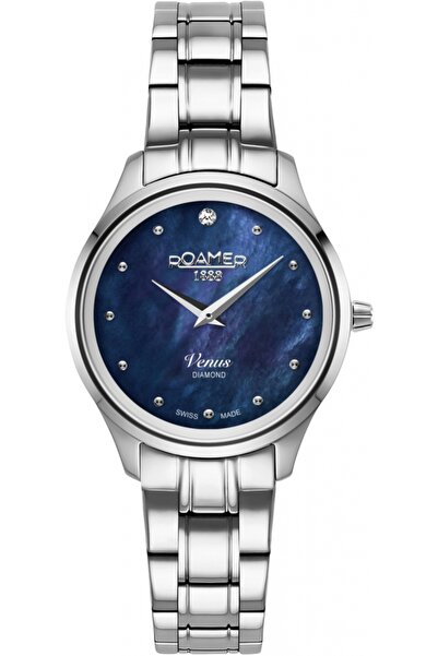 Roamer ceas de damă 601857 41 49 20 — albastru marin clasic cu diamante