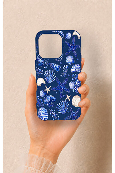 Vip Case iPhone 14 Pro Uyumlu Deniz Kabuğu Desenli Silikon Kılıf