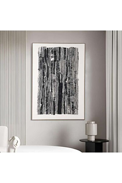 PAN HOME Ashante Hand Painted Abstract Wall Art 110x160cm - Grey