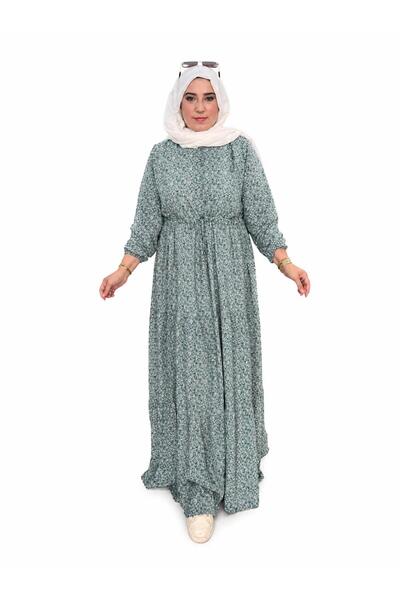 Ferace Women's Plus Size Crispy Fabric Button Dress
