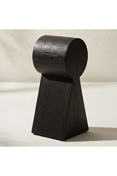 PAN HOME Axis Wood Keyhole Sculpture 15.25x15.25x30cm - Black
