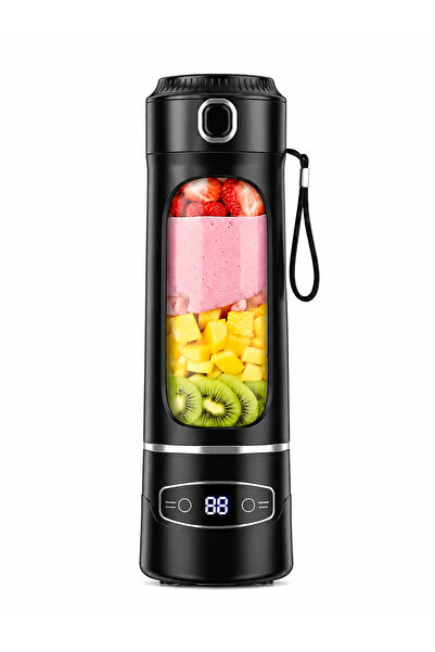 BLUE İNTER 12 Bıçaklı Taşınabilir Blender 600 ML USB-C Şarjlı Smoothie ve Mey...