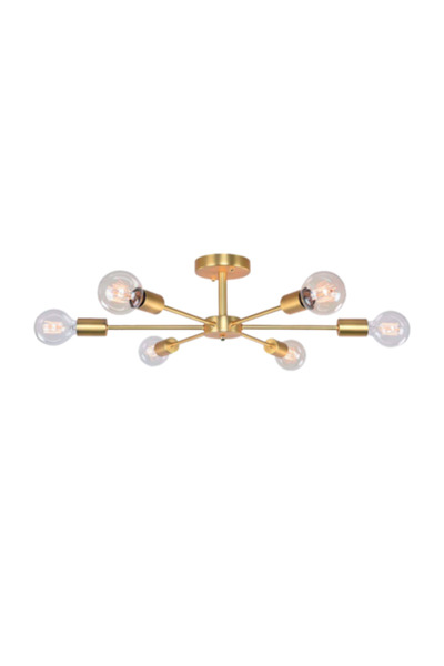 Cojom Candelabru Braton 8au, metal, 6x E27, stil industrial, auriu mat