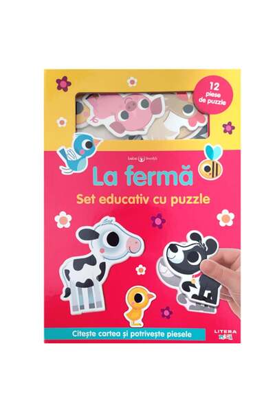 Litera Set educativ cu puzzle, Litera, Bebe invata, La Ferma