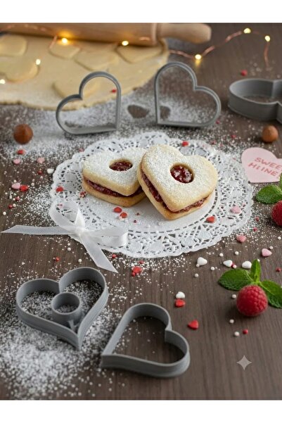 Onflow Heart Hollow Heart Fillable Cookie Mold - Valentine's Day Special - 3D...