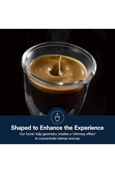De'Longhi Espresso Collection, 90 ml Set of 6 Double Wall Glasses, Hand-Blown...