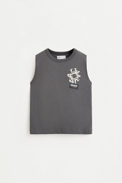 LEFTIES Baskılı kolsuz t-shirt