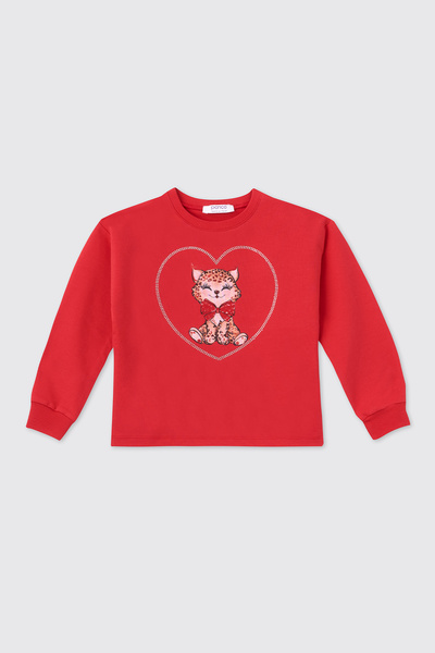 Panço Baby Girl Red Sweatshirt