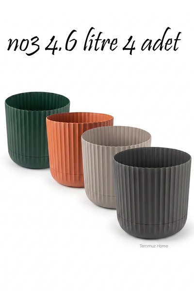 TEMMUZ HOME Premium Zeraf Çiçek ve Bitki Saksısı Seti 4'lü Set(İlan Saksılar ...