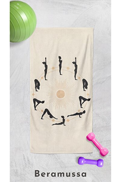 Beramussa Digital Printed Sports Towel Fitness Towel - 50X100 Cm, Yoga Poses
