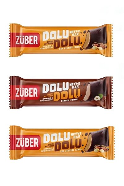 Züber Dolu Dolu Fruit Bar Trial Pack 30g X 3 Pieces (with Peanut Butter, Haze...