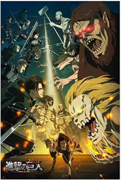 ESSESORIES Attack on Titan Anime Poster Wall Art Set of 5 Room Decor Self Adh...