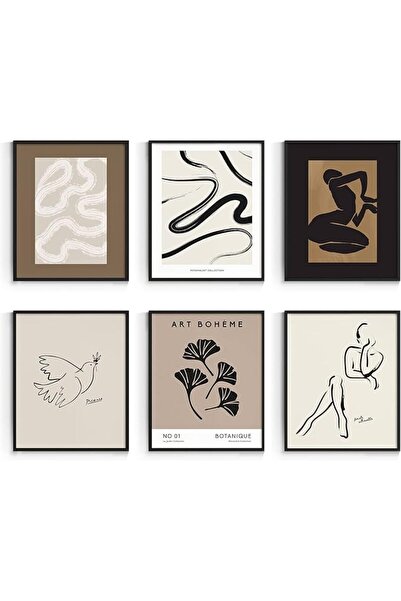 ESSESORIES Brown Master Minimalist Abstract Retro Aesthetic Poster Wall Art S...