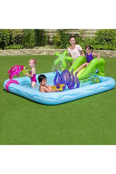 Empressco Su Parklı 239*206*86 Cm Şişme Kaydıraklı Su Parklı Oyun Havuzu - Fi...