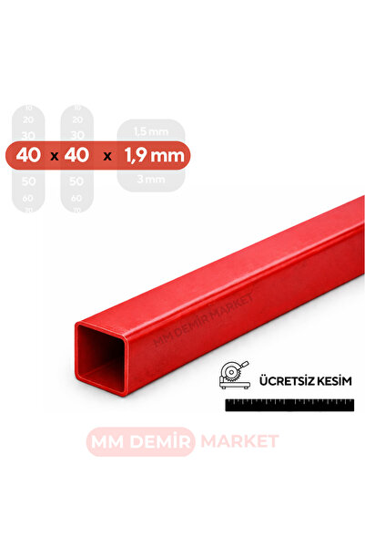 mm demir market 40x40 mm Boyalı Kutu Profil 2 Metre | Kaynaklanabilir Çelik P...