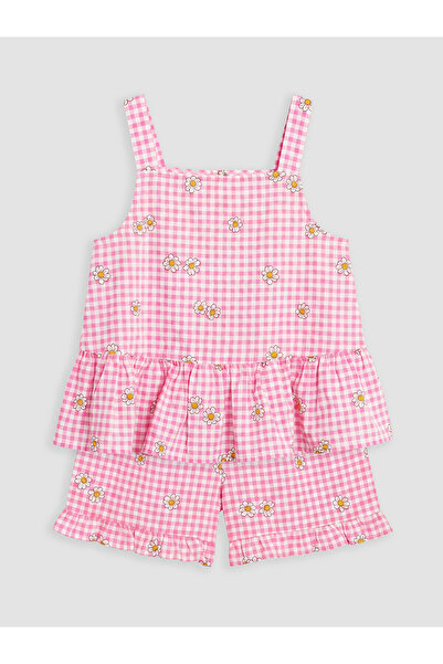 LC Waikiki Vizyon New Season Daisy Patterned Girls' Shorts Set