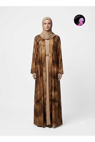 Noor al dhuha Open coat Aber Brown Zoom cloth Abaya