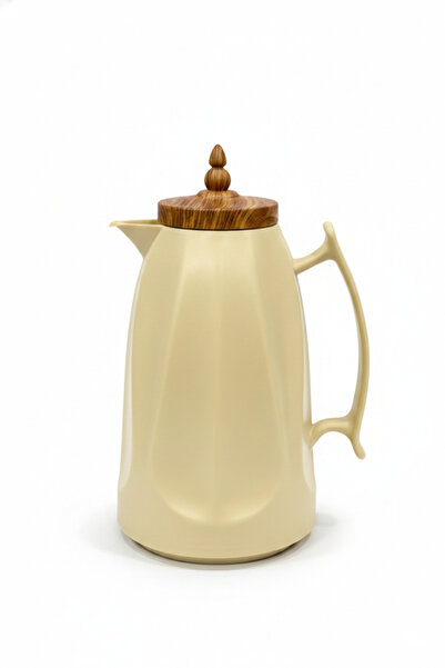 Urbanza Premium Ivory Vacuum Flask Thermos with Wooden Lid for Tea Coffee and...
