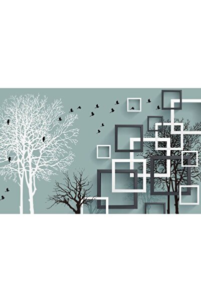 Persona Tablou Canvas, Copaci Si Patrate 3D- 100 X 70 cm