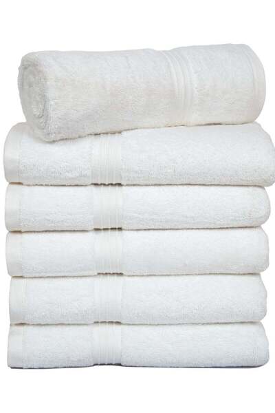 Bliss Casa - Large Hand Towels (6 Pack, 50 x 100 cm) - 100% Combed Cotton - P...