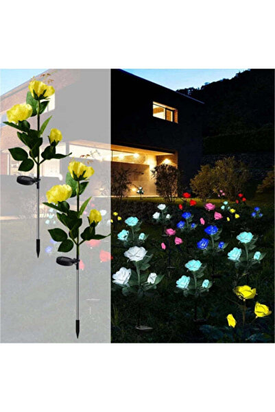 Vivendo Set 2 Lampi Solare Decorative Tip Trandafiri Galbeni – Iluminare LED,...
