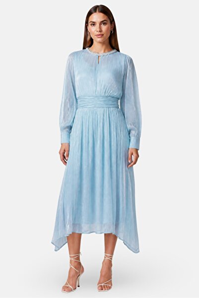 Kathy Ireland Women Plain Maxi Dress, Light Blue