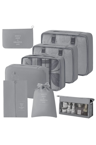 Choice1 8 PCS Grey 7/8/9/10 Pcs Set Travel Organizer Storage Bags Suitcase Pa...