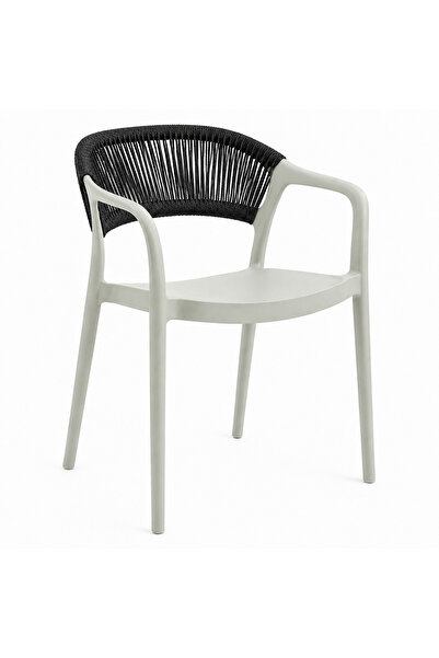Saray Home Clelia PP/PE Πολυθρόνα με Μαλακό Χακί Σκελετό & Μαύρη Πλάτη 54x55....